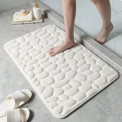 Luxury Cobblestone Memory Foam Bath Mat: Stylish Comfort & Absorption