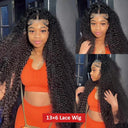 Tewjig Brazilian Remy Loose Deep Wave Lace Front Wig 250% Density