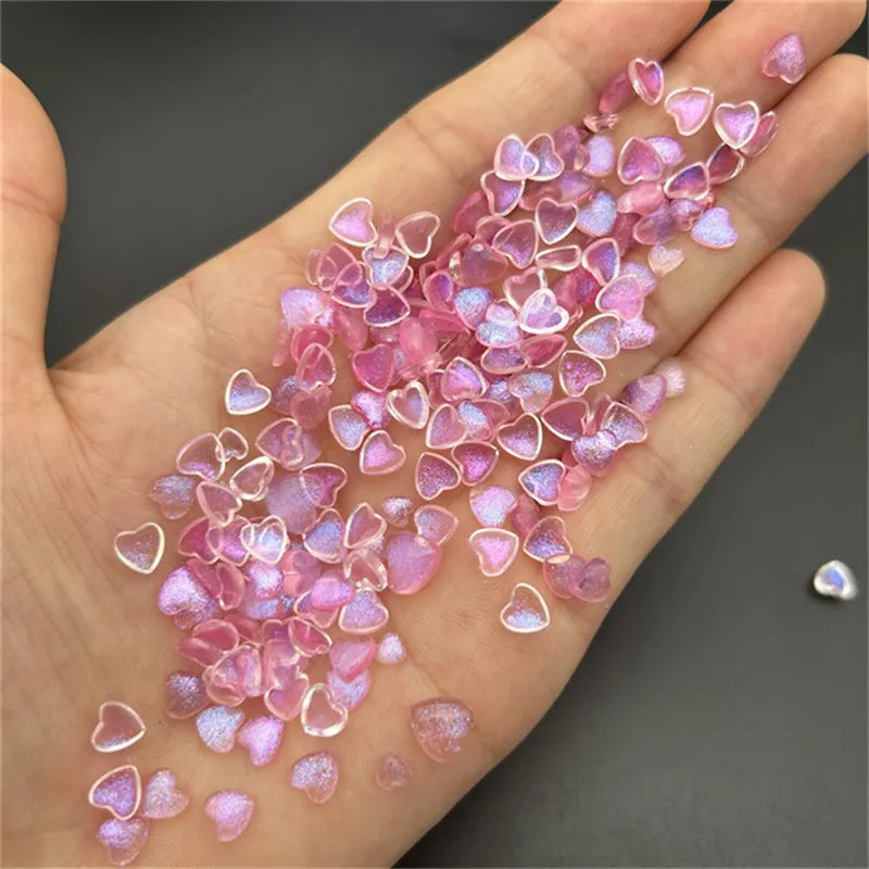 50pcs Kawaii Accessories Resin Nail Art Charms Cartoon Heart Nail Decorations Mixed Size Bulk Manicure Rhinestones Jewelry DIY  ourlum.com   