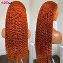 Ginger Orange Deep Wave Lace Front Wig Remy Hair Women