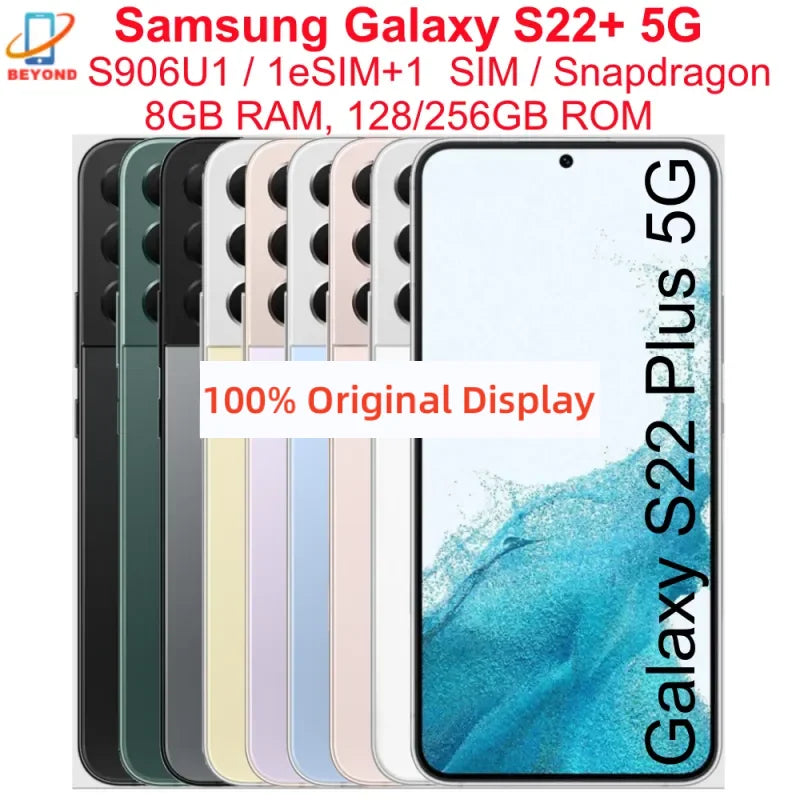 Samsung Galaxy S22 Plus S22+ 5G S906U1 6.6" RAM 8GB ROM 128/256GB Snapdragon NFC Octa Core Original Unlocked Android Cellphone