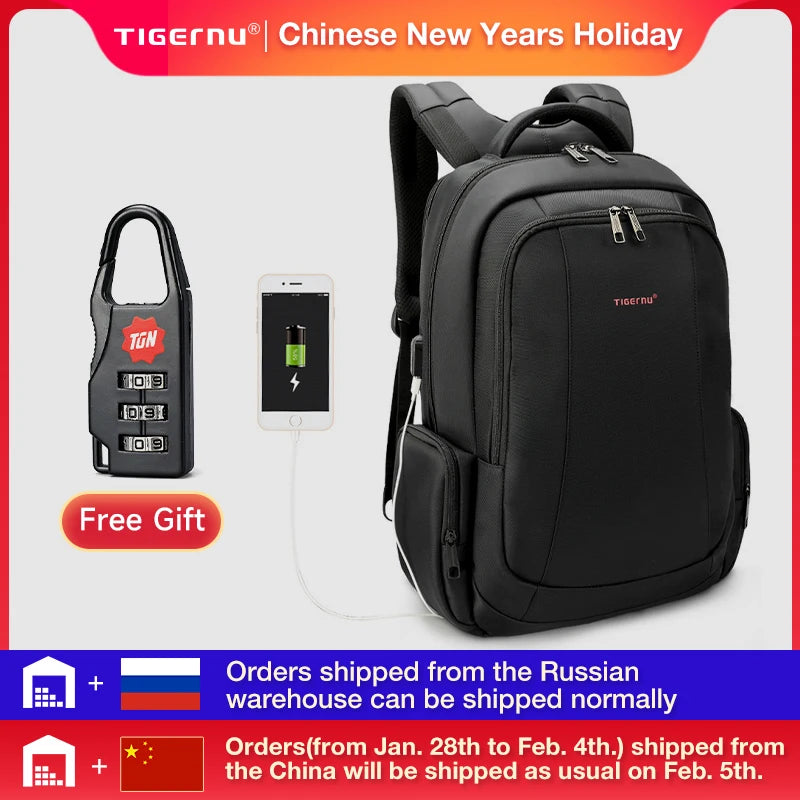 Lifetime Guaranteed Anti-Theft Men's Laptop Backpack