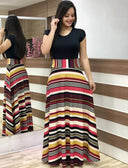 Flower Print Boho Chic Dress Elegant Swing Skirt for Women