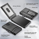 Carbon Fiber Pattern ID Folder Slim Wallet For Men