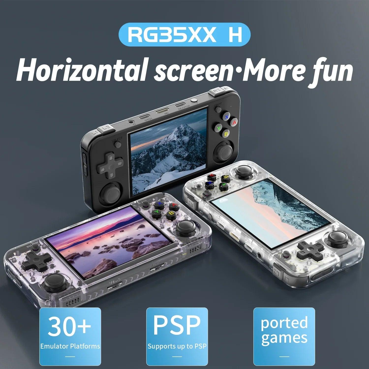 ANBERNIC RG35XX H Handheld Game Console 3.5-inch IPS Screen Linux H700 Retro Video Games Player 3300mAh 64G 5528 Classic Games  ourlum.com   