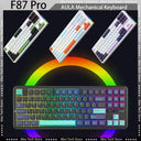 AULA F87 Pro Mechanical Keyboard 2.4g Usb Bluetooth Tri Mode Wireless 87 Key RGB PBT Gasket 5 Layer Silencing Full Key No Impact