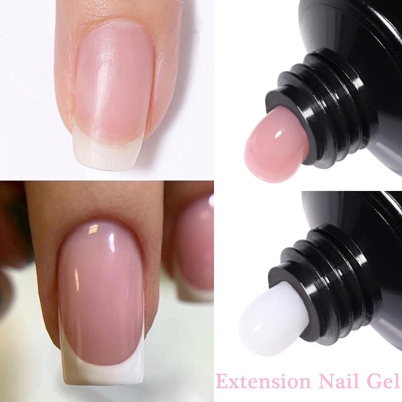 Crystal White Nude Nail Extension Gel Polish - 15ml UV LED Construction Gel  ourlum.com   