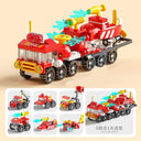 City Vehicles Building Blocks Set for Creative Kids: Construct Fire Car, Police Truck, Crane, Tank, Helicopter Bricks.  ourlum.com 8732-4  