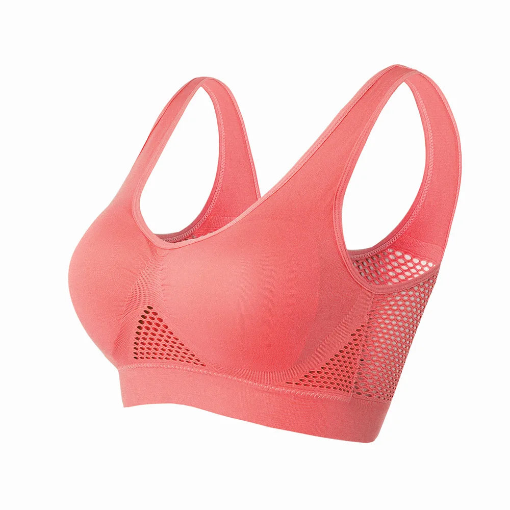 Ultimate Comfort Seamless Sports Bra for Women - Lift & Supportive Gym Brassiere, Wire-Free Design  Our Lum Red S 