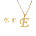 Fashion Stainless Steel Alphabet Initial Necklace Set For Women