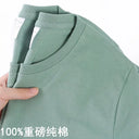 100% Cotton T-Shirt Men Women Solid Color O Neck Tops M-4XL