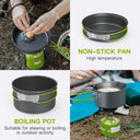 Portable Aluminum Camping Cookware Set for Hiking BBQ Picnic