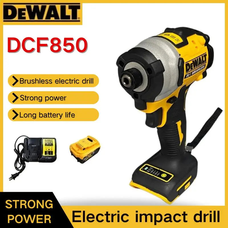 DEWALT DCF 850 20V Impact Driver 205NM Wireless Drill Brushless Motor Rechargeable Screwdriver Electric Impact Drill Power Tools