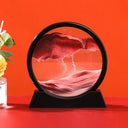 Deep Sea Sandscape Art: Mesmerizing Home Office Decor & Gift  ourlum.com Black Base-Red 12 inch 