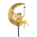 Solar Moon Fairy Lamp Outdoor Garden Iron Flower Light