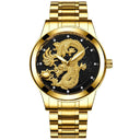 Dragon Fashion Crystal Men's Quartz Watch Stylish Waterproof