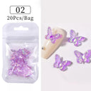 Auroras Butterfly 3D Nail Art Jewelry Unique Acrylic Beads Kit