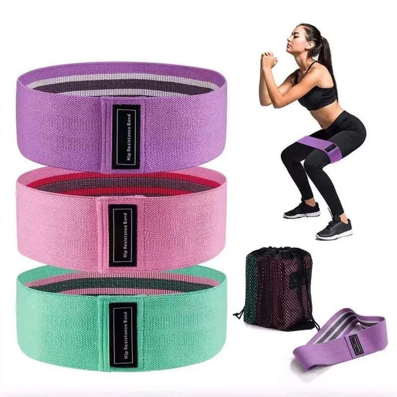 Elastic Hip Resistance Bands for Strength Training - Anti-Slip Yoga Workout Equipment for Legs and Butt