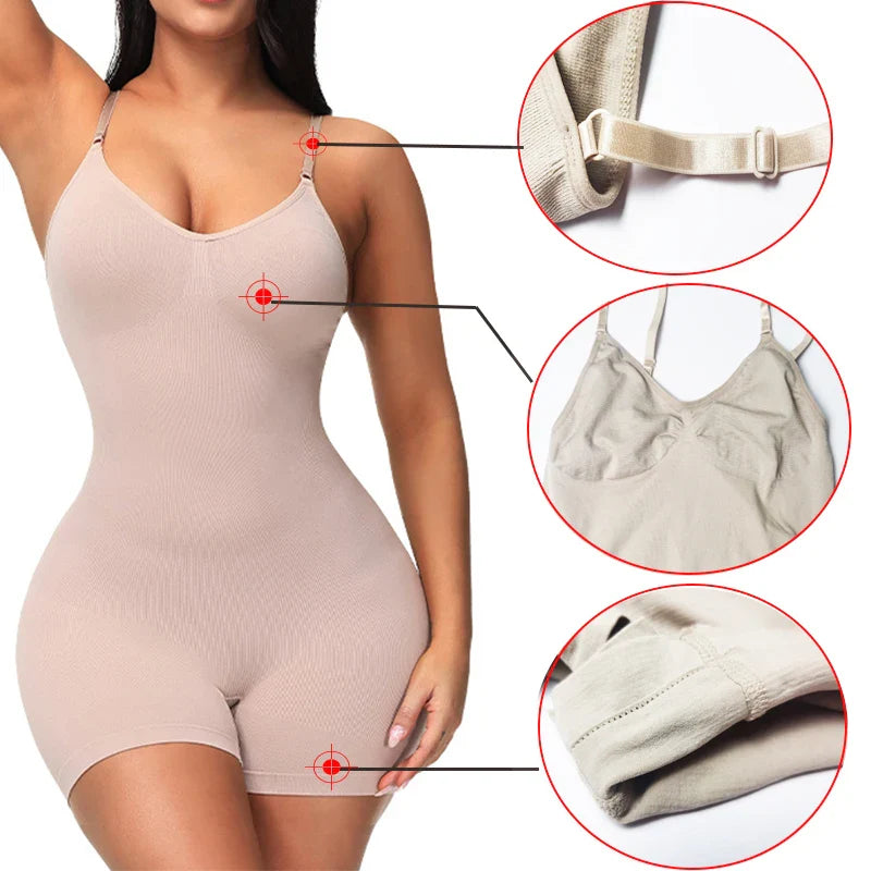 GUUDIA Seamless Open Crotch Shapewear Bodysuit for Tummy Control & Butt Lifting