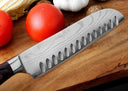 Professional Damascus Kitchen Knife Set with Santoku Cleaver