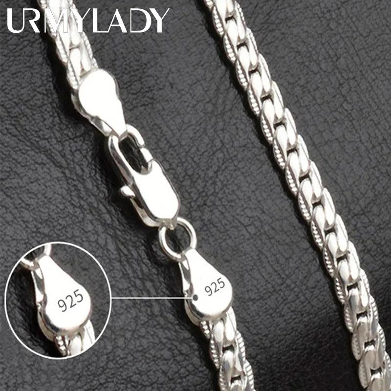 Luxury Sterling Silver Noble Necklace Chain - Elegant Fashion Jewelry  ourlum.com 45cm 18inches  