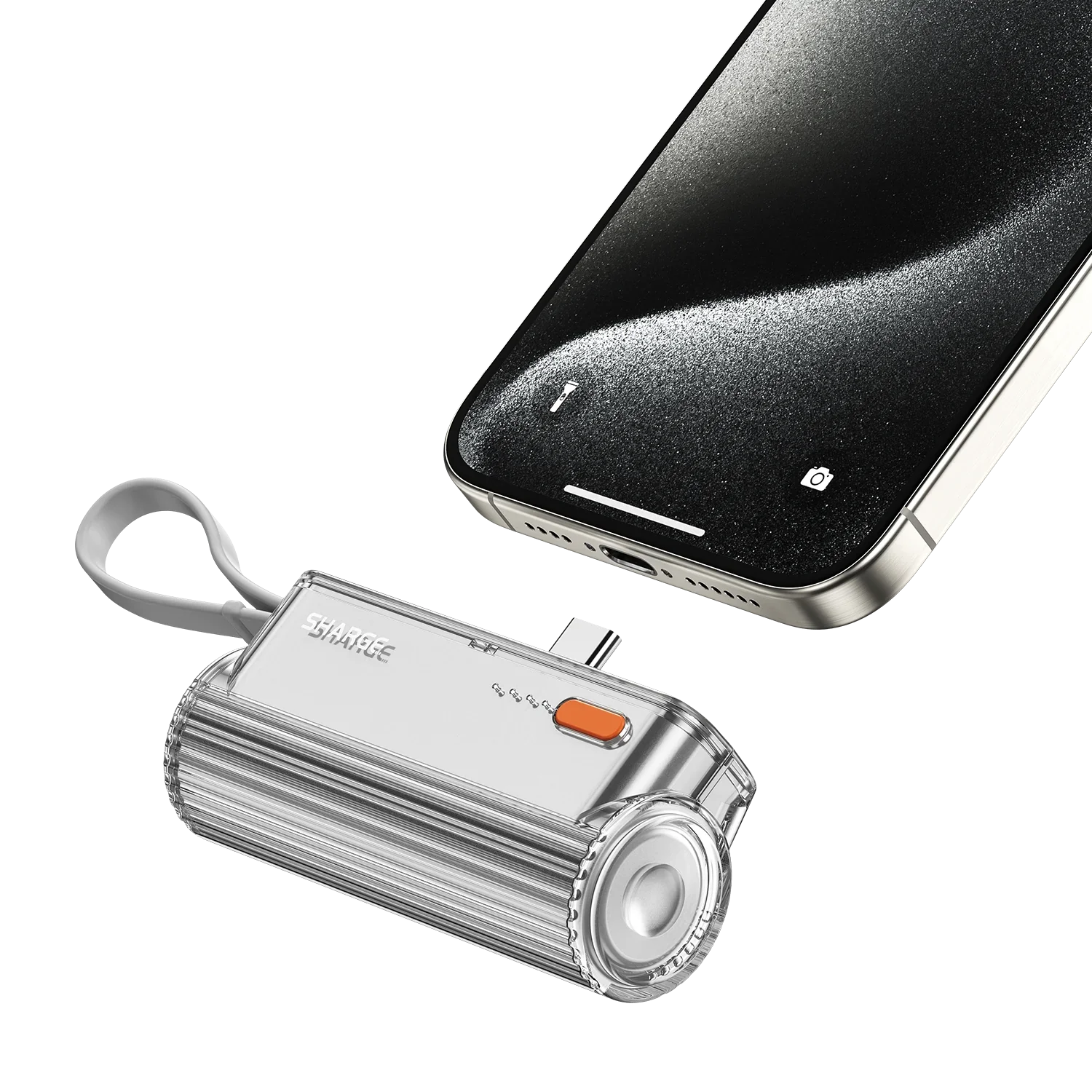 SHARGE 5000mAh Mini Power Bank with Dual USB-C and Lightning Fast Charging for iPhone and Samsung Devices