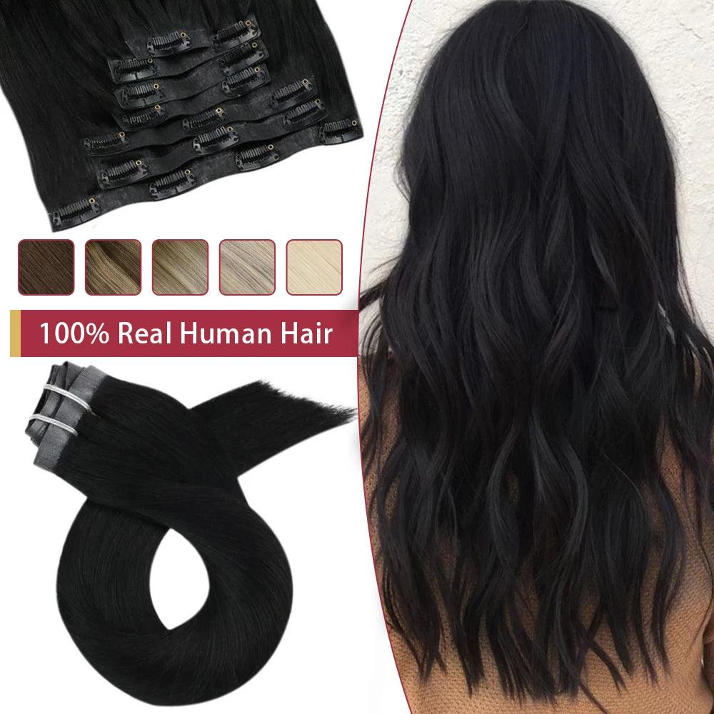 Invisible Beauty Blend Seamless Human Hair Extensions - Premium Brazilian Remy 7PC 100G  ourlum.com   