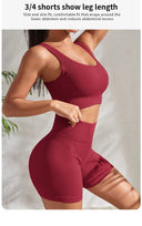 Seamless Ribbed 2-Piece Women's Yoga Set for Fitness and Running