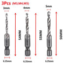 Hex Shank Titanium Plated HSS Tap Drill Bit Set for Metalworking