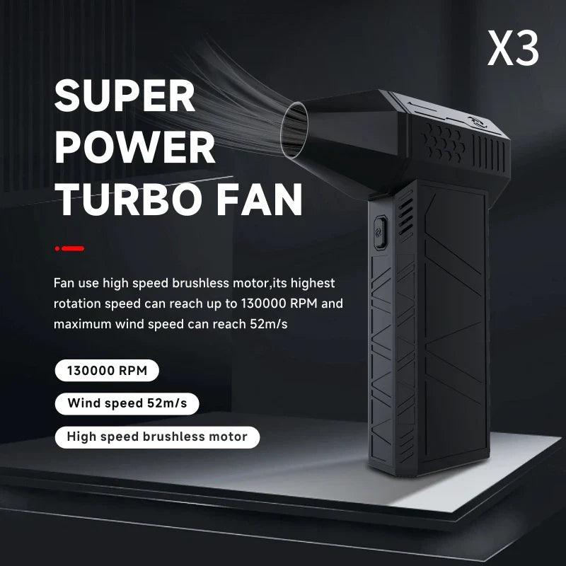 Handheld Brushless Motor 130,000 RPM 3nd Generation X3 Violent Blower Mini Turbo Jet Fan Wind Speed 52m/s industrial Duct Fan  ourlum.com Default Title  