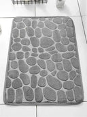 Mat Non Slip Cobblestone Embossed Bathroom Rug Memory Foam