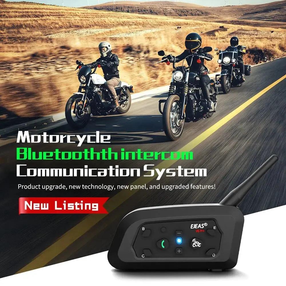 EJEAS V6 PRO Bluetooth Motorcycle Intercom: Seamless 6 Rider Communication  ourlum.com   