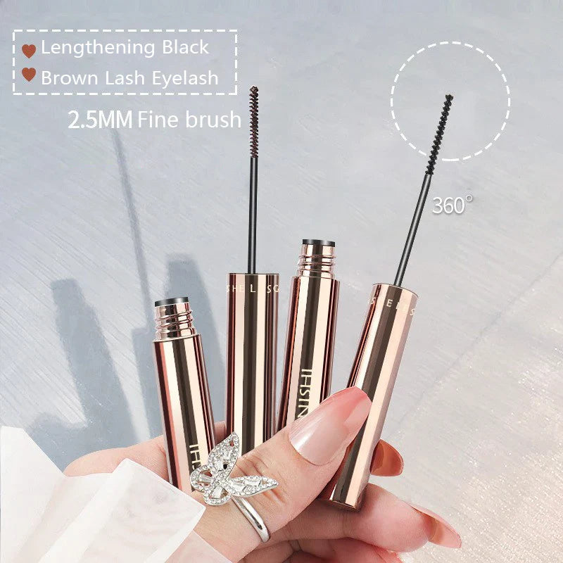 4D Silk Fiber Brown Mascara for Volumizing, Lengthening, and Waterproof Lashes