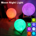 8cm Moon Lamp LED Night Light Battery Powered With Stand Starry Lamp Bedroom Decor Night Lights Kids Gift Moon Lamp  ourlum.com   