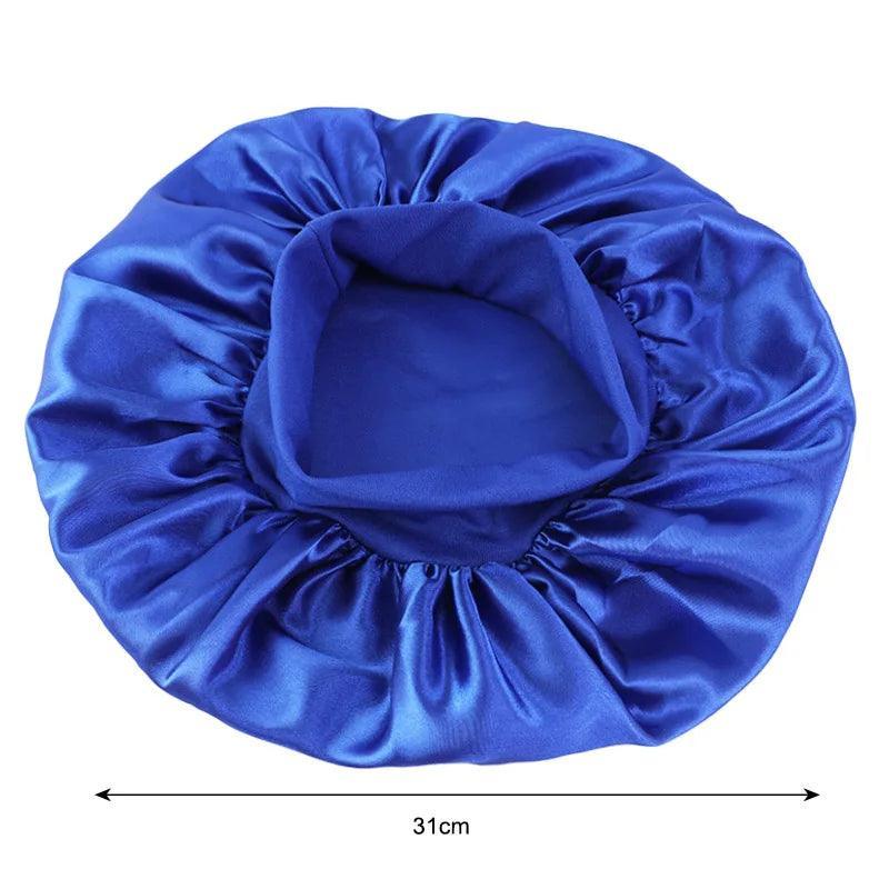 Elegant Satin Wide-brimmed Sleep Cap for Women and Men  ourlum.com   