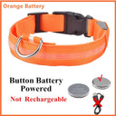 LED Light Up Dog Collar: Customizable Night Safety, Waterproof, Multiple Flash Modes  ourlum.com Orange ButtonBattery XS Neck 28-38 CM United State