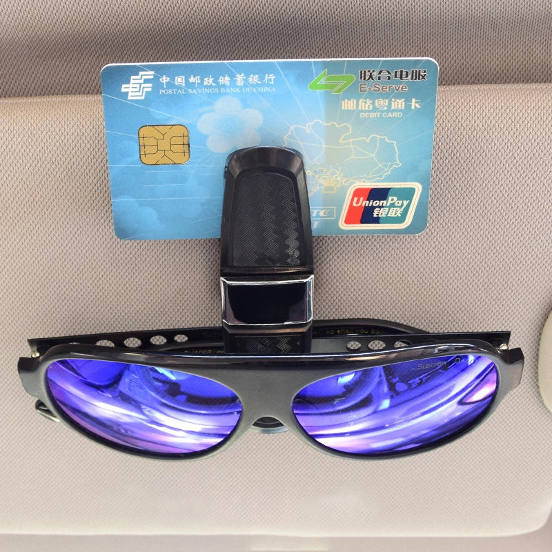 Universal Car Sun Visor Glasses Holder: Secure Spot for Glasses & Cards  ourlum.com   