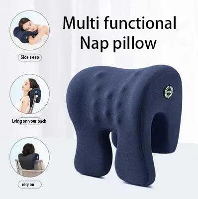 Ergonomic Memory Foam Neck Support Pillow for Office, Travel, and Napping