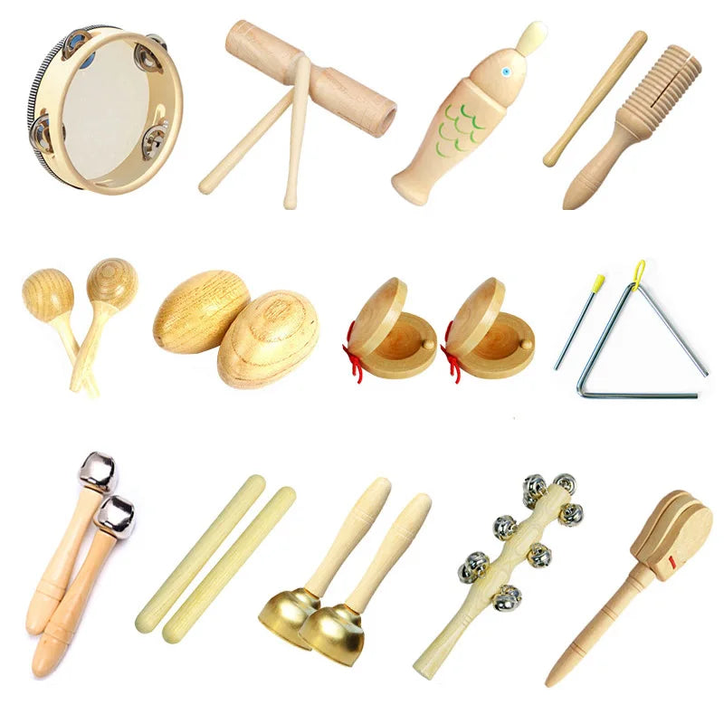 Wooden Rattles Baby Toys Grasp Play Game Teething Kids Toy Bed Bell Sand Hammer Educational Toy Musical Instruments for Children