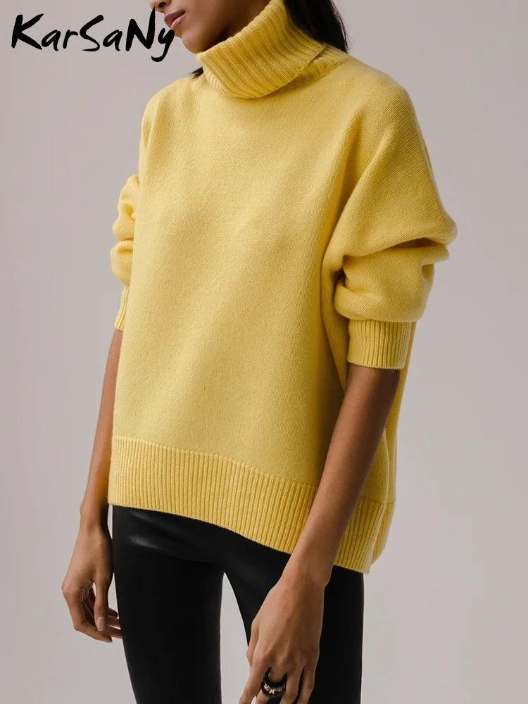 Winter Essential Thick Knit Turtleneck Sweater for Women  ourlum.com   