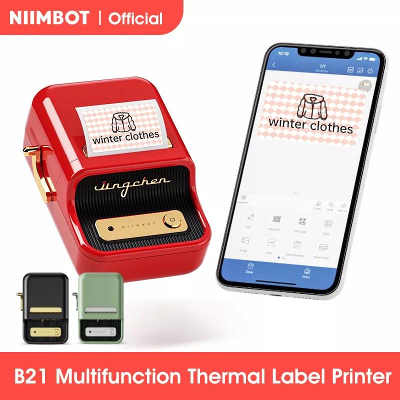 NiiMbot B21 Mini Wireless Printer: Portable Label Maker for Home & Office  ourlum.com   