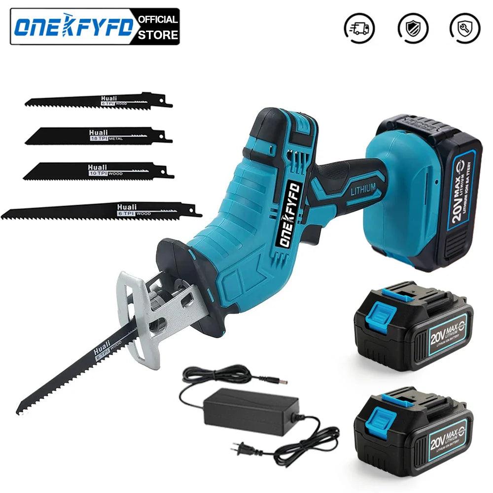 Cordless Reciprocating Saw Adjustable Speed Chainsaw Wood Metal PVC Pipe Cutting Bandsaw Power Tool for Makita 18V Battery  ourlum.com   