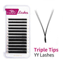 Fadvan 3D YY Shaped Lashes Extension 3 Split Tips Eyelash Soft BASF Lash C/D/DD Curl Hand-Made High Quality Premade Fan Eyelashe  ourlum.com Triple tips yy lash C 0.07mm | 8mm