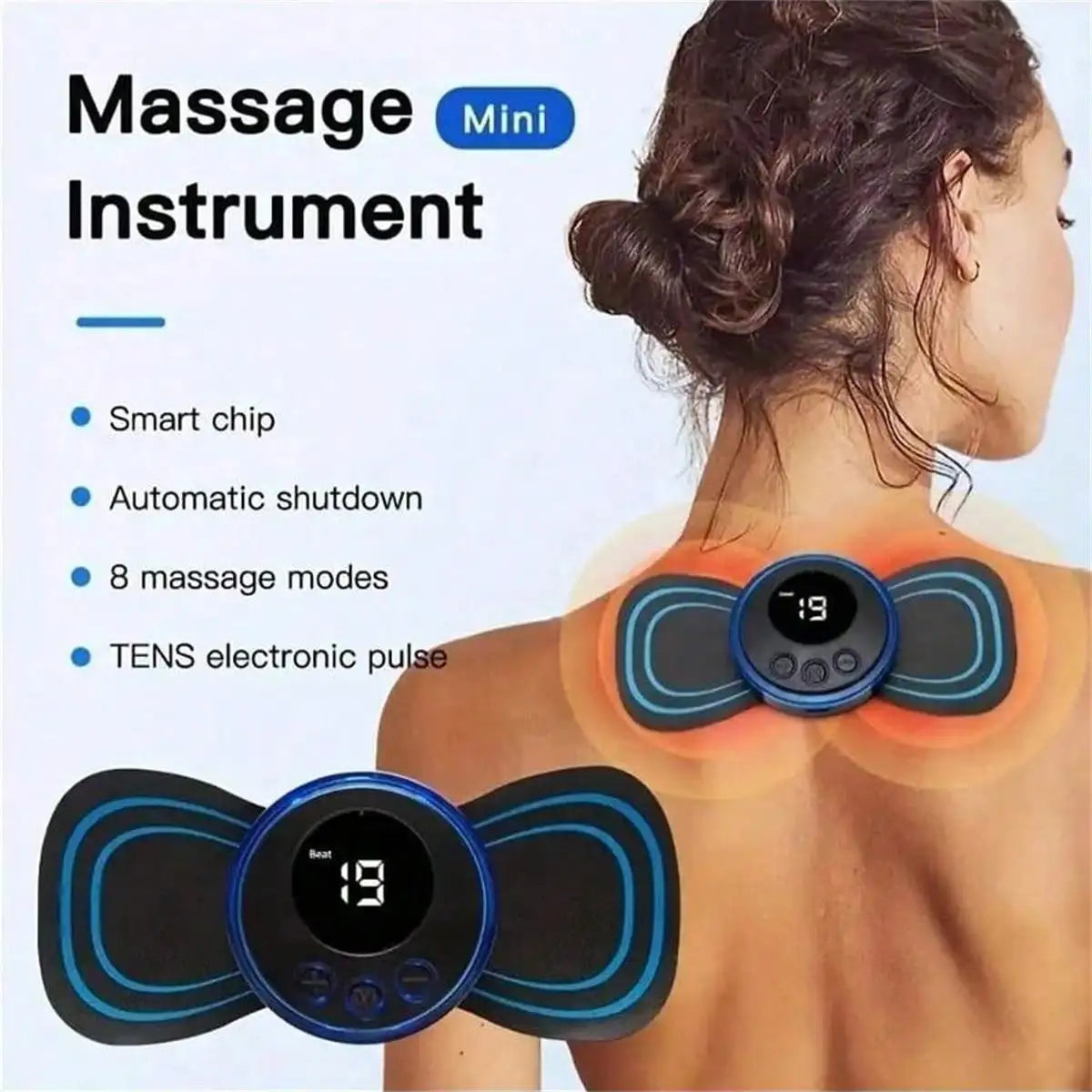 Neck Massager LCD Display EMS Electric Cervical Massage Patch Low-Frequency Pulse Muscle Stimulation Pad For Relaxation