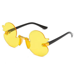 Cartoon Duck-Shaped Children's Sunglasses with UV Protection - Fun Rimless Sunshade for Kids