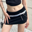 Chic Lace-Up High-Waist Skirt Y2K Streetwear Fashion Trend