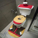 Adorable Santa Claus Christmas Toilet Seat Cover Set Decor