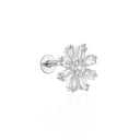 CANNER 1PC Ins Simple Flat Head Stud Earring Women 925 Silver