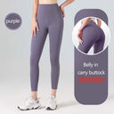 High-Waisted Ribbed Yoga Leggings for Women Seamless Tummy Control