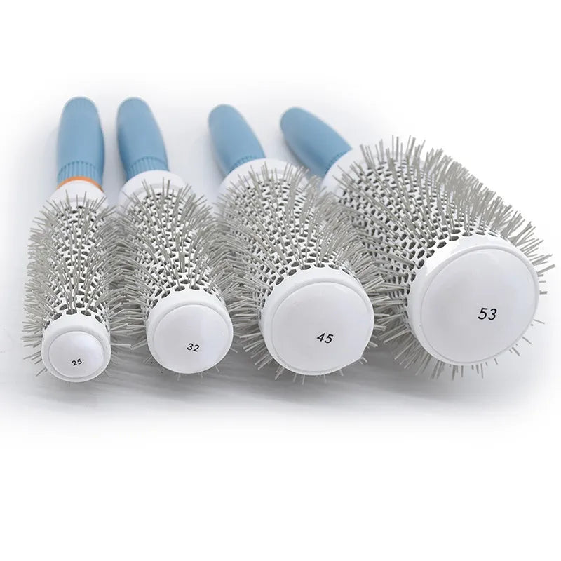 Hair Comb Professional Salon Hair Brush Hair Styling Hairbrush Hairdressing Comb Round Curly Hair Rollers Tools Blue  ourlum.com   